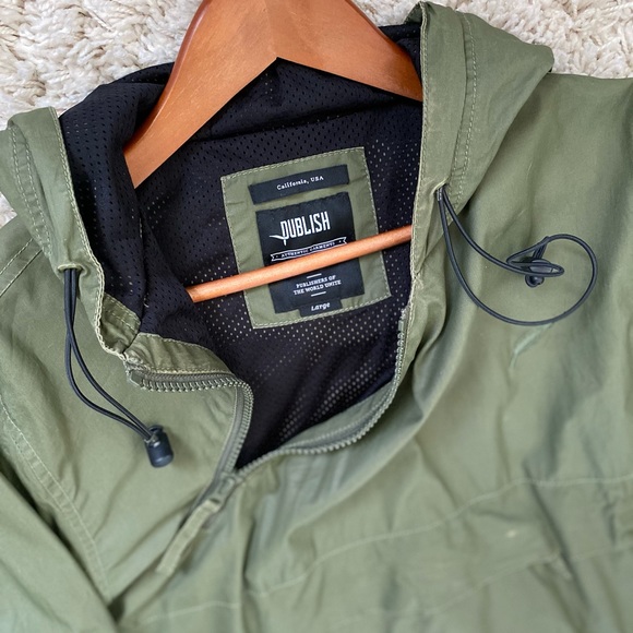 Mens Publish Brand Wind Breaker Track Jacket Large - Picture 3 of 5